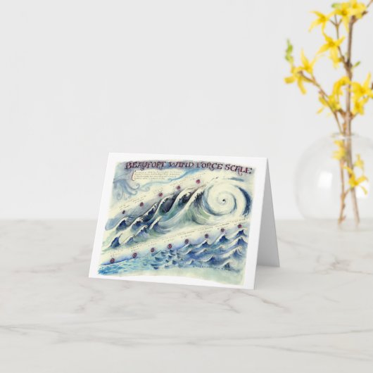 Carte Échelle de la force éolienne de Beaufort (Fleur jaune)