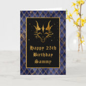 Carte Échelles de Dragon Bleu Faux Paillettes Joyeux Ann (Fleur jaune)