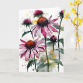 Carte Echinacea - Fleurs aquarelles (Fleur jaune)