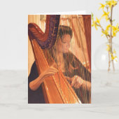 Carte "Echo of Angels" Aquarelle du Joueur de la harpe (Fleur jaune)