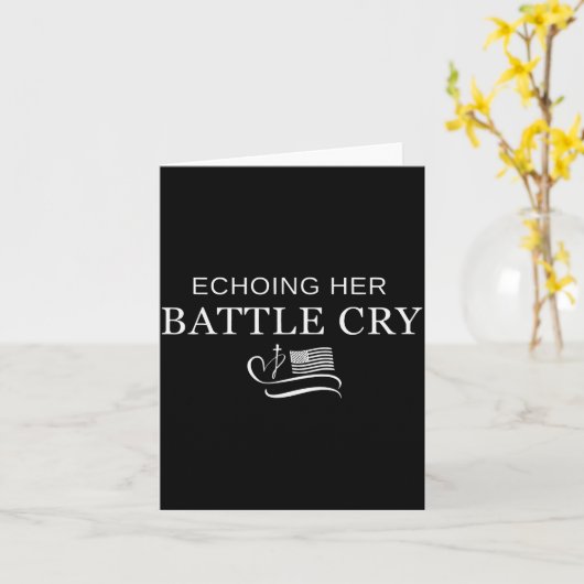 Carte Echoing Her Battle Cry Usa Flag Christian (Fleur jaune)