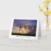 Carte Echos coucher de soleil d'automne - Joyeux Anniver (Fleur jaune)