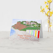 Carte Échouez les huttes scène, anniversaire, ajoutez (Fleur jaune)