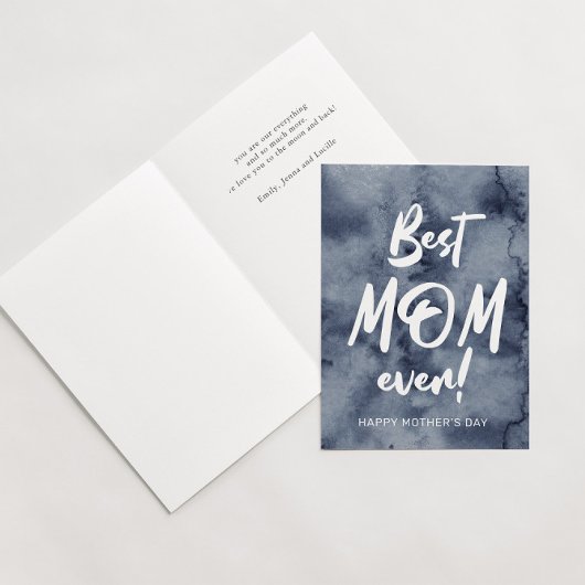 Carte éclaboussure d'aquarelle meilleure maman pour touj