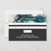 Carte Éclaboussure de bleu, vert et or | Certificat-cade (Dos)