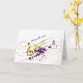 Carte Éclaboussure de musique colorée (Fleur jaune)