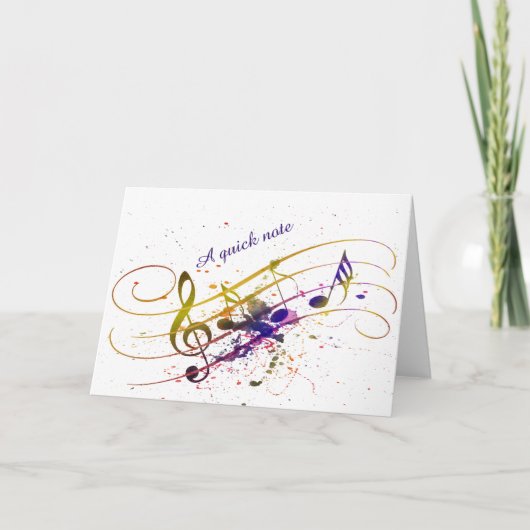 Carte Éclaboussure de musique colorée (Devant)