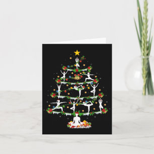 Carte Éclairage de Noël amateur de yoga Arbre de Noël de