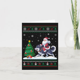 Carte Éclairage de Noël laid Père Noël équitation Alaska