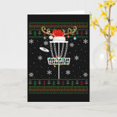 Carte Éclairage de Noël moche Santa Disc Golf Ugly Xmas (Fleur jaune)