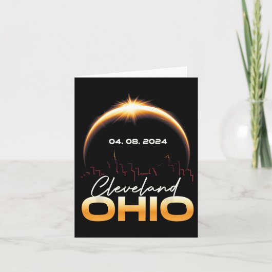 Carte Éclipse solaire 2024 Cleveland Ohio Total Écli sol (Devant)