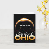 Carte Éclipse solaire 2024 Cleveland Ohio Total Écli sol (Fleur jaune)