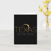 Carte Éclipse solaire 2024 État Texas Total Éclipse sola (Fleur jaune)