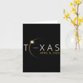 Carte Éclipse solaire 2024 État Texas Total Éclipse sola (Fleur jaune)