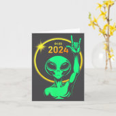 Carte Éclipse solaire 2024 Rocher alien avril Éclipse so (Fleur jaune)