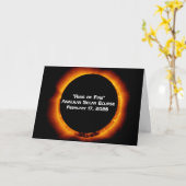 Carte Éclipse solaire annulaire de 2026 (Fleur jaune)