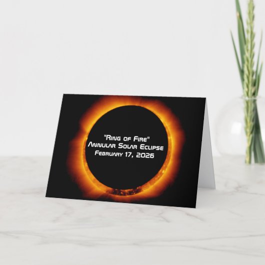 Carte Éclipse solaire annulaire de 2026 (Devant)
