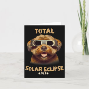 Carte Éclipse Solaire T Chien Portant Des Lunettes Éclip