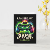 Carte Éclipse solaire totale 2024 Joueur J'ai mis mon je (Fleur jaune)