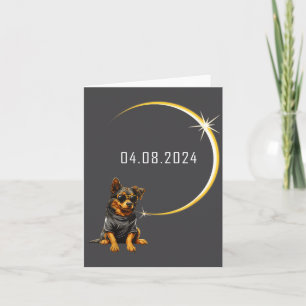 Carte Éclipse solaire totale de chien 2024 Totalité Drôl