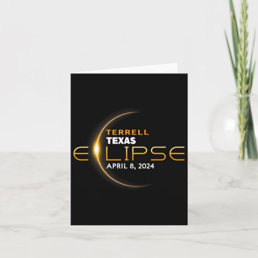 Carte Éclipse solaire totale de Terrell Texas 2024 (Devant)