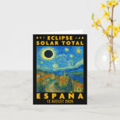 Carte Éclipse solaire totale Espagne 2026 (Fleur jaune)