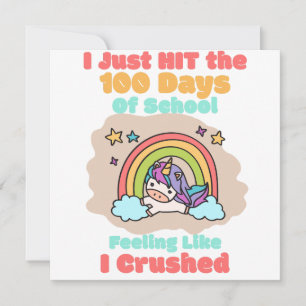 Carte École de 100 jours, je viens de frapper et écrasé 