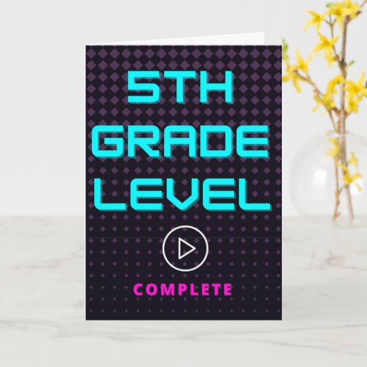 Carte École de 5e année Gamer Girl Greeting (Fleur jaune)