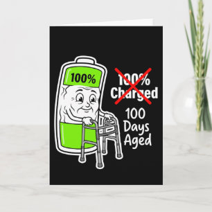 Carte École de batterie drôle âgée de 100 jours