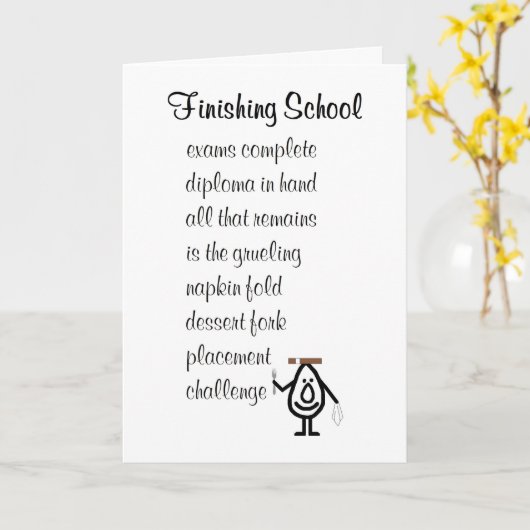 Carte École de finition, Lycée Grad Congrats (Fleur jaune)