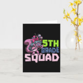 Carte École d'enseignant de 5e année de l'équipe Retour  (Fleur jaune)