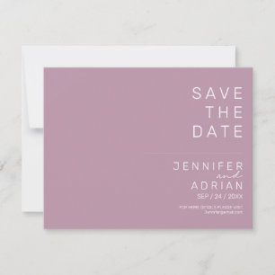 Carte Économique Violet Moderne Horizontal Save The Date