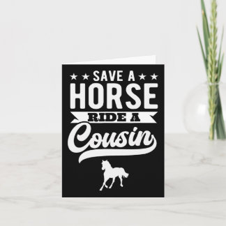 Carte Économisez Une Balade À Cheval Un Cousin Drôle Équ