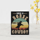 Carte Économisez Une Promenade À Cheval Un Cowboy Drôle (Fleur jaune)