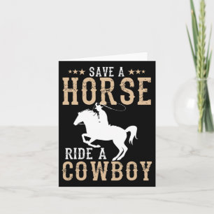 Carte Économisez Une Promenade À Cheval Un Cowboy Drôle 