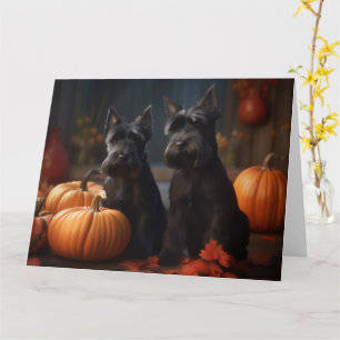 Carte Écossais Terrier Chiot Automne Citrouille délice