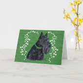 Carte écossais Terrier Jour de la Saint Patrick (Fleur jaune)