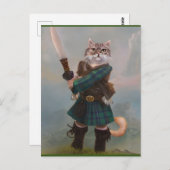 Carte écossaise Braveheart Scottish Highlander Cat (Devant / Derrière)