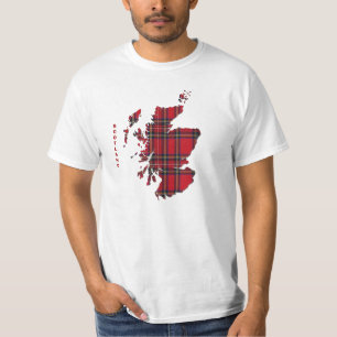 Carte écossaise de tartan de T-shirt de l'Ecosse