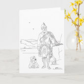 Carte écossaise Kilt Highlander (Fleur jaune)