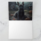 Carte Ecosse Terrier Citrouille Halloween effrayant (Intérieur)