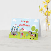 Carte Ecoutez Ye Blonde mignon Chevalier Anniversaire (Fleur jaune)
