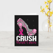 Carte Écraser le cancer du sein Sensibilisation Bling ro (Fleur jaune)