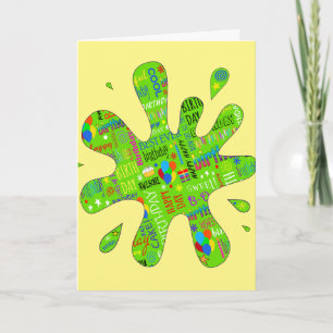 Carte ÉCRASSER VERT Slime avec voeux d'anniversaire