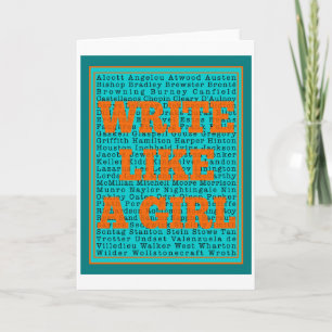 Carte Écrire comme une fille Turquoise