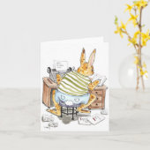 Carte Écrire du lièvre (Fleur jaune)