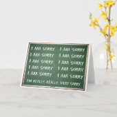 Carte Écrire "Je suis désolé" 10 fois sur le tableau (Fleur jaune)