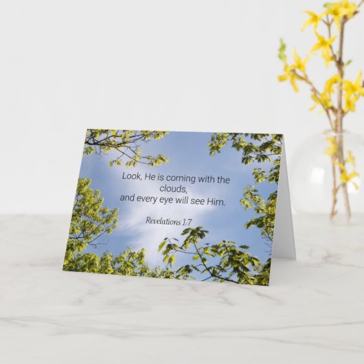 Carte Écriture, Apocalypse 1:7, (Fleur jaune)