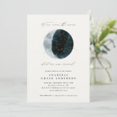 Carte Écriture astrologique aquarelle lune étoile célest (Debout devant)