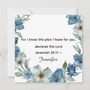 Carte Écriture biblique personnalisée Jérémie 29v11